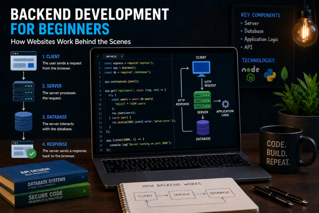 Backend Development for Beginners: How Websites Work Behind the Scenes