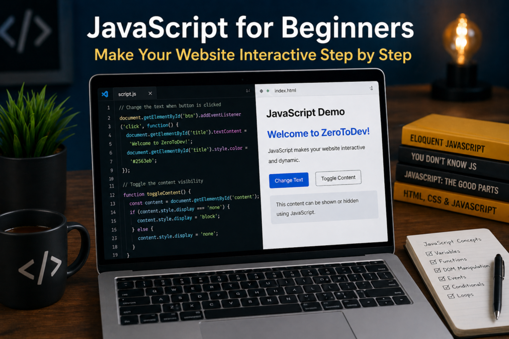 JavaScript for Beginners: Make Your Website Interactive Step by Step