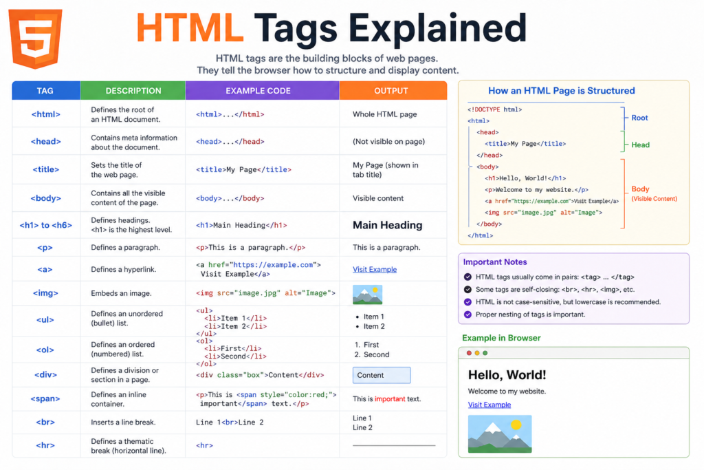 HTML Tags Explained